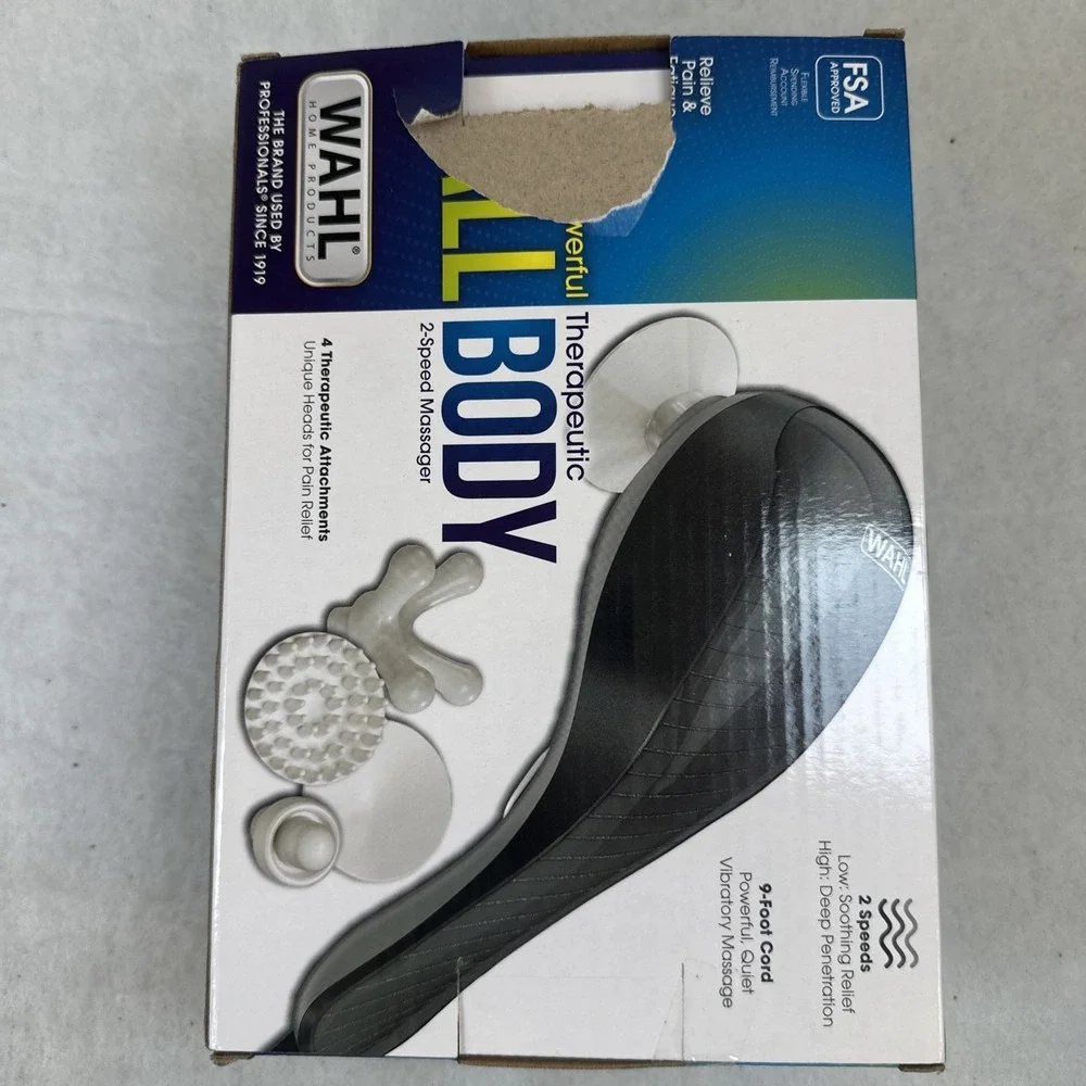 Wahl Powerful Therapeutic All Body 2-Speed Hand-Held Massager with 3 Attachments